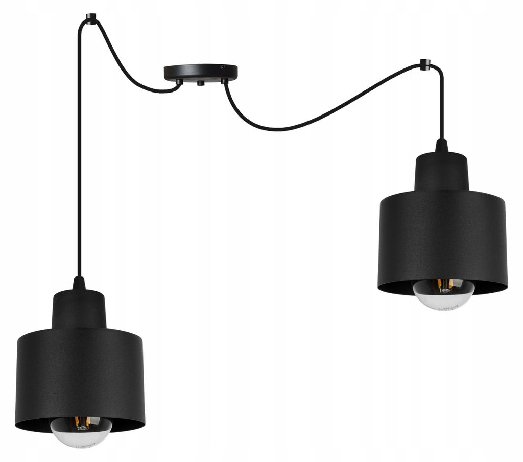 Moderne LED Pendelleuchte Schwarz mit Lampenschirm – Stilvolle Hängelampe Decke