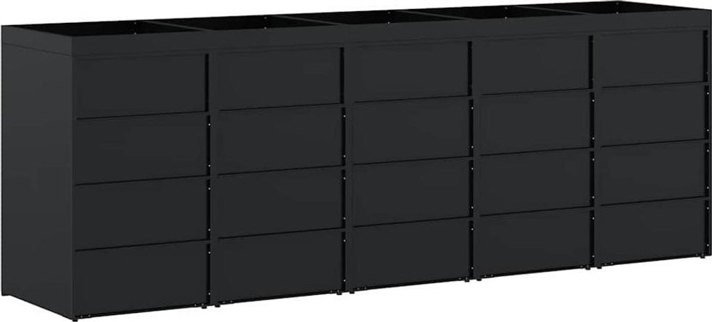 Wagenmüllbehälter für 5 Behälter Schwarz 340 x 77,5 x 121,5 cm
