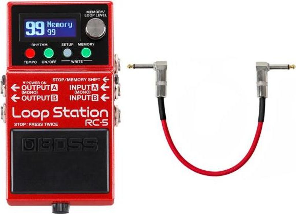 Boss RC-5 Looper mit Patchkabel Rot 30cm