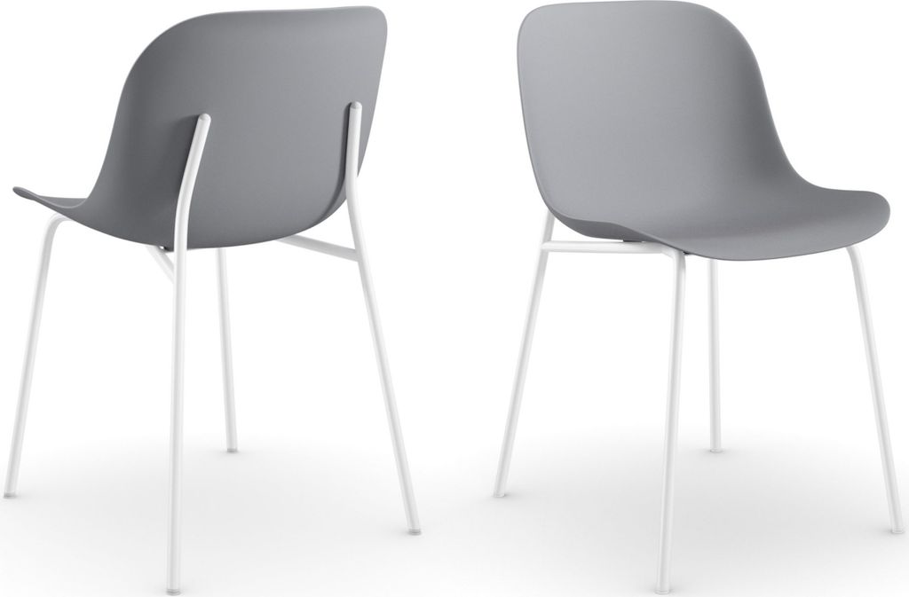 Orca | Esszimmerstühle 2er Set in Kunststoff Grau mit Produktbild 