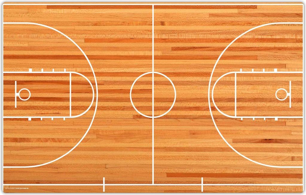 Schreibtischunterlage für Kinder - abwaschbar - Basketball Court - aus premium Vinyl - 64 x 40 cm - Germany - Jungs / Jungen
