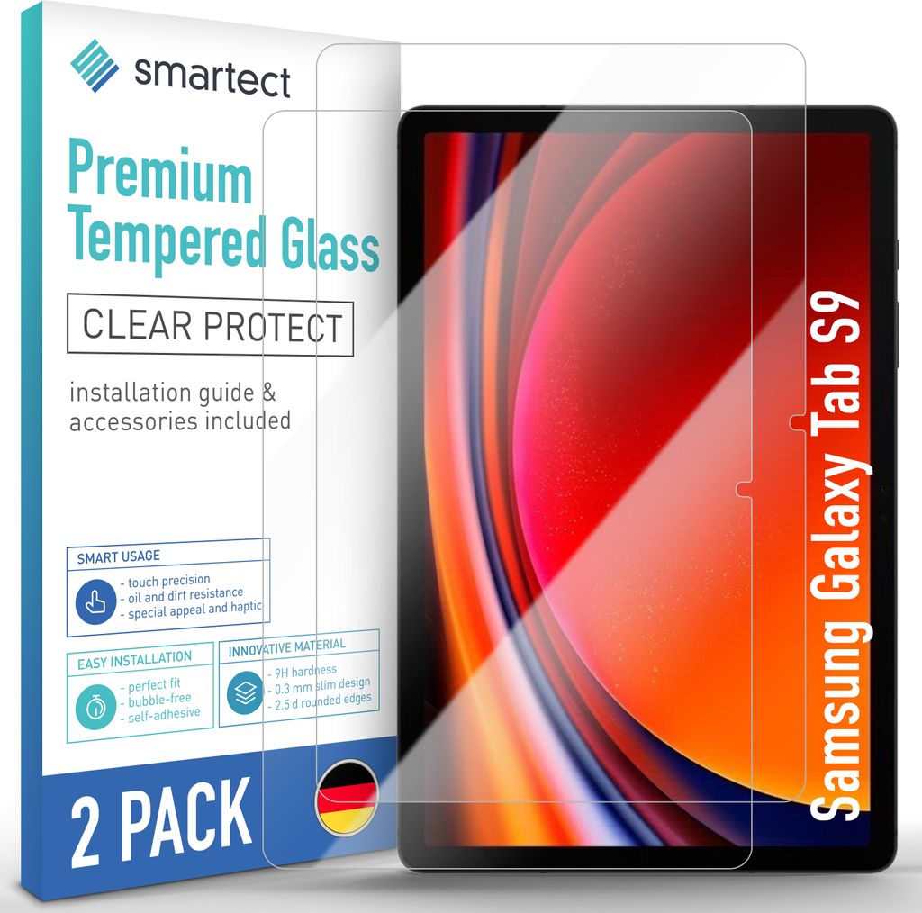 2x Schutzglas Panzerfolie Klar für Samsung Galaxy Tab S9 Produktbild 