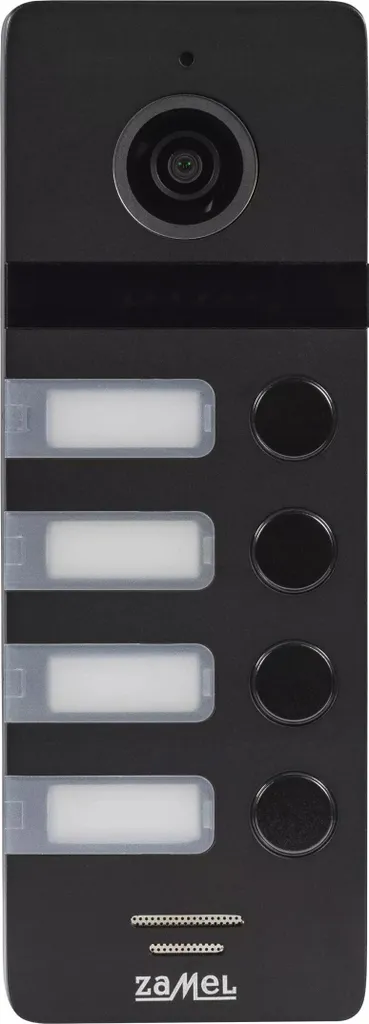 Interphone Zamel VO-804B noir pour quatre familles avec caméra intégrée