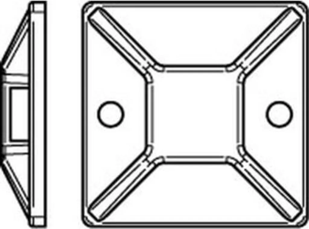 Embase de fixation autocollante 28x28mm HellermannTyton MB4A lot 100 - 4