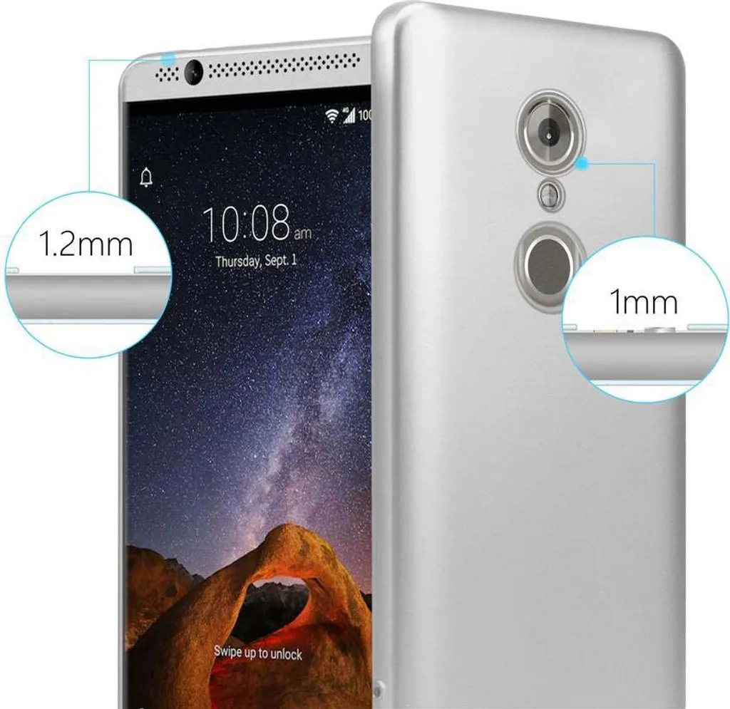 Cadorabo Custodia Per ZTE Blade L7 - Cover Morbida In TPU Argento Metallizzato - Ultra Sottile 1,2mm Antiurto - 4