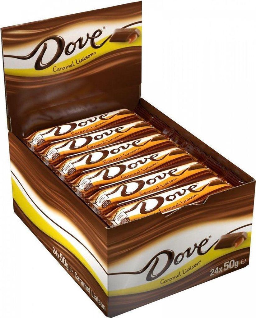 Dove Liaison Twin Caramel Chocolate 24x50g, ripieno cremoso Immagine del prodotto 