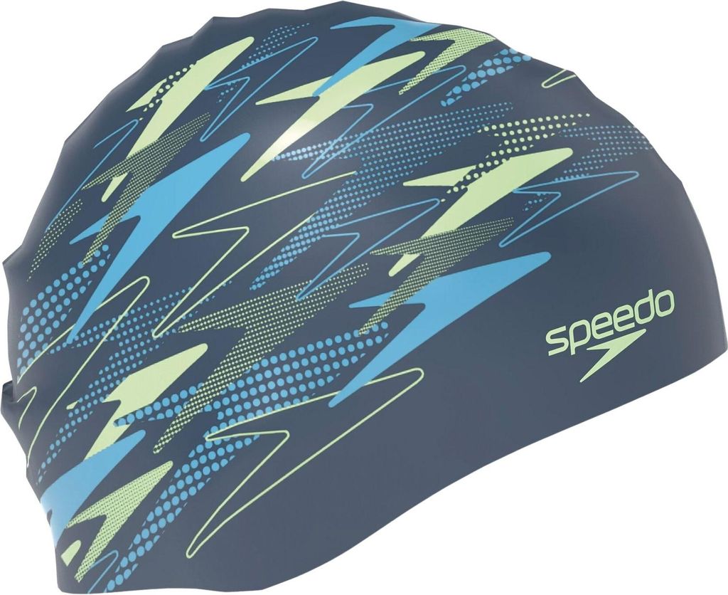 Speedo Printed Silicone Badekappe Blau  Blau One Size Produktbild 