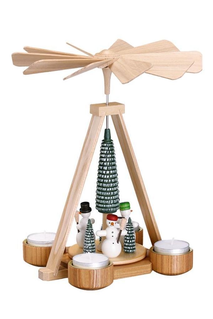 Pyramide Schneemänner bunt BxHxT 19,5x25x19,5cm NEU