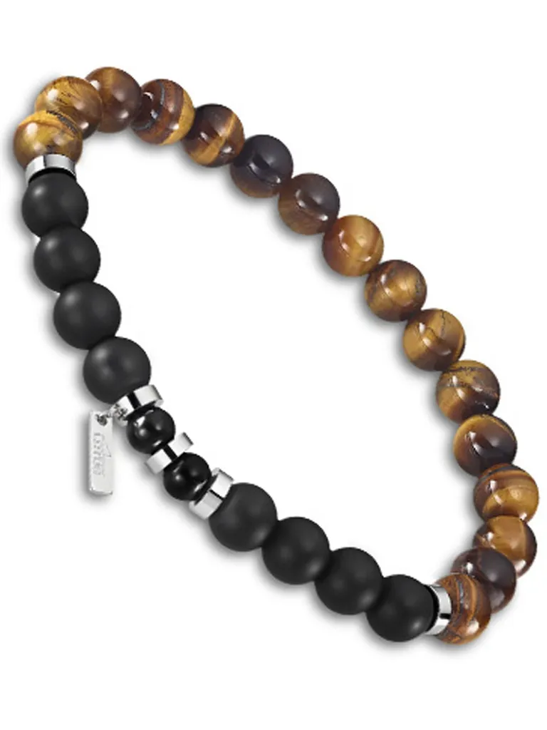 Lotus Style LS2190/2/3 Bracciale Uomo Intrecciato Marrone Acciaio 19cm