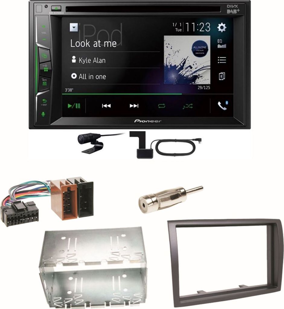 Pioneer AVH-A3200DAB Bluetooth DAB CD Einbauset für Fiat Produktbild 