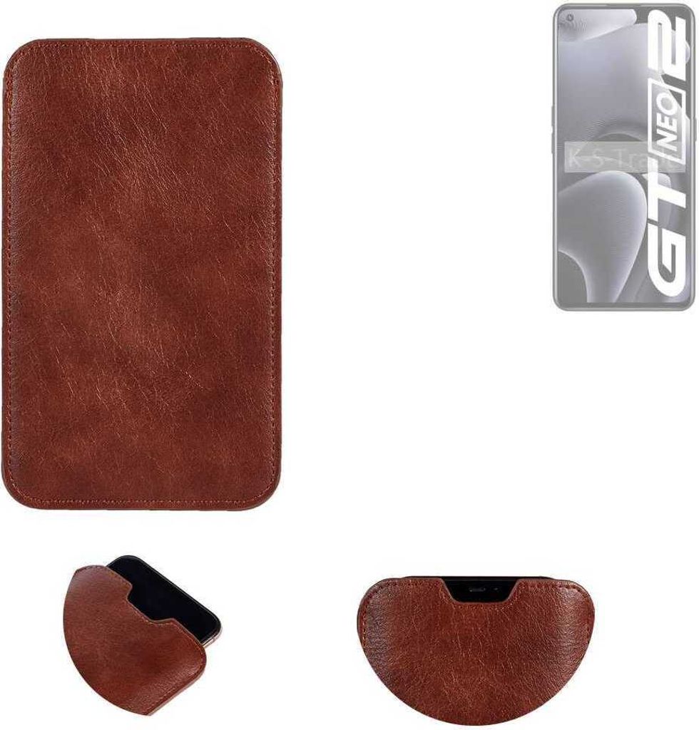 K-S-Trade Schutzhülle Handyhülle kompatibel mit Realme Gt Neo 2 Handytasche Kunstleder Sleeve in braun