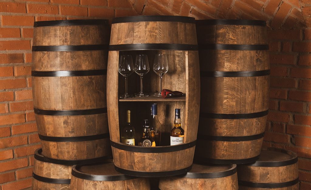 Dřevěný sud, vinotéka v retro stylu, dřevěný stojan na Obrázek produktu 5