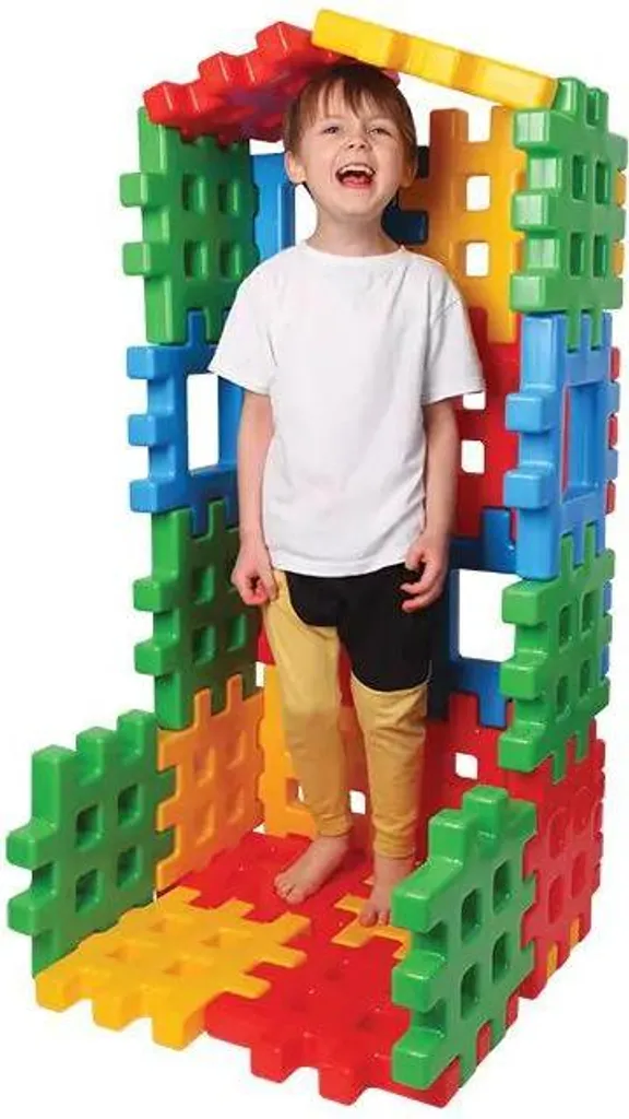 Créer une cabane enfant avec les blocs Marioinex Maxi Waffle 24 pièces