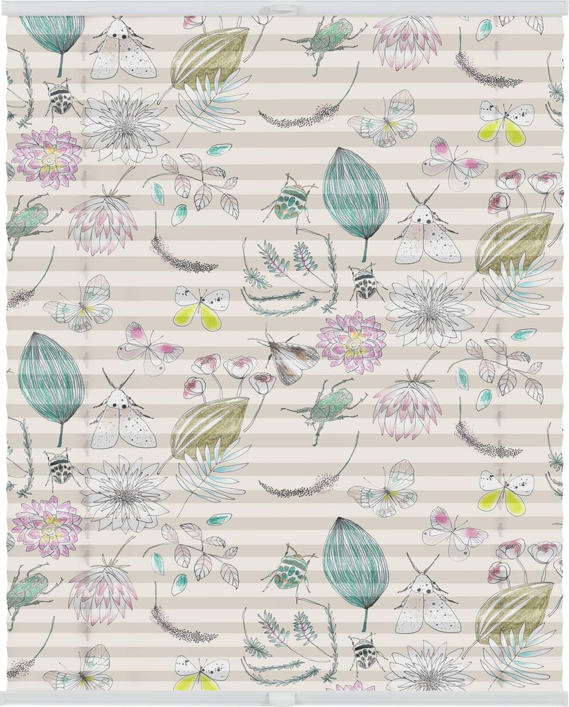 Julia Schumacher by Lichtblick Plissee Klemmfix, ohne Bohren, blickdicht, My Bohemian Garden - Bunt 70 x 130 cm (B x L)