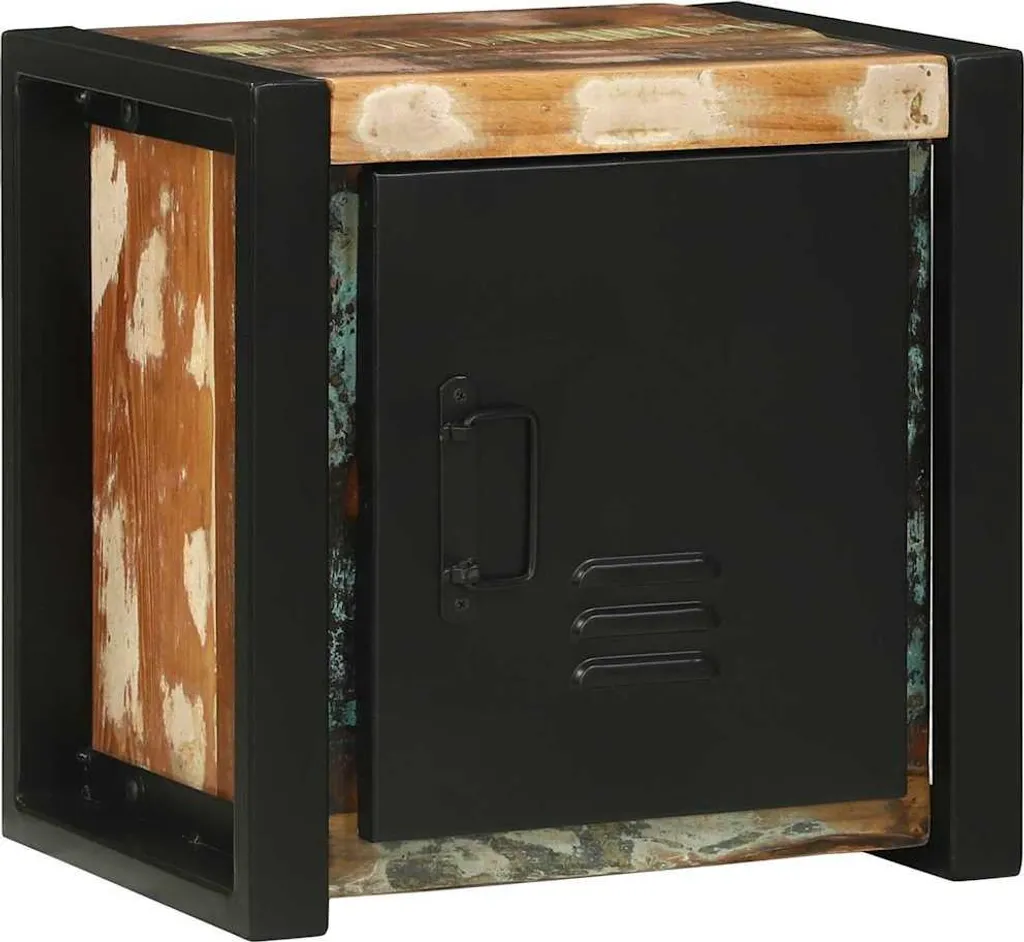 Armadio Bagno Marrone Legno Massiccio Riciclato - Mobile Rustico Top