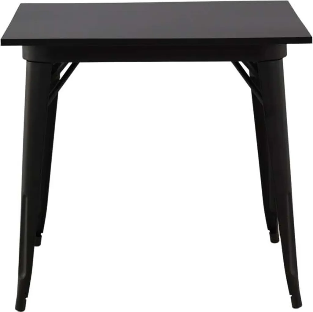 Petite table de salle à manger noire 80x80cm Tempe idéale pour 2-4 personnes