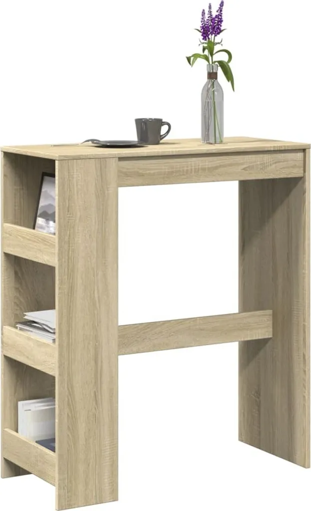 2025 Tavolo bar moderno con ripiano rovere Sonoma 90x40x103,5 cm materiale legno - Tavoli da pranzo,Design 2221400 1parte