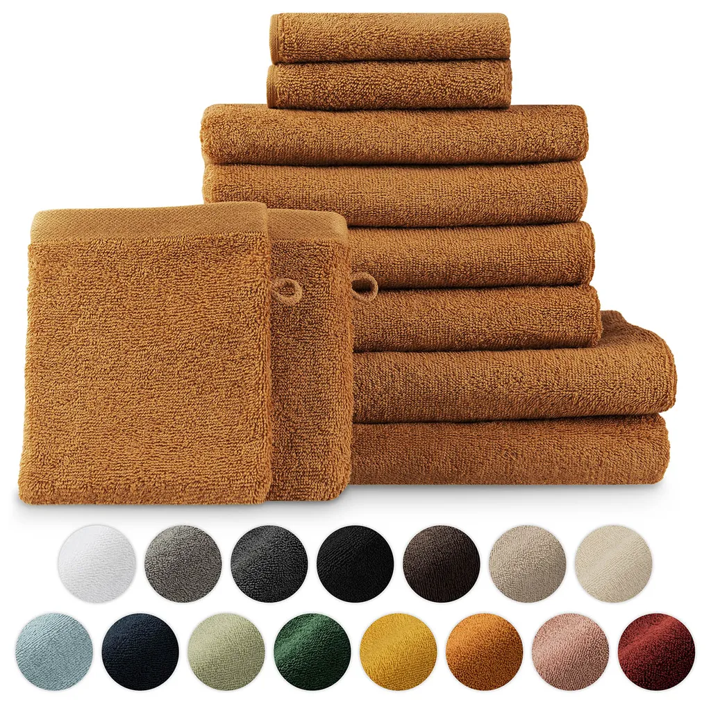 Blumtal Set de serviettes éponge en coton Oeko-TEX 8 pièces Pumpkin Spice