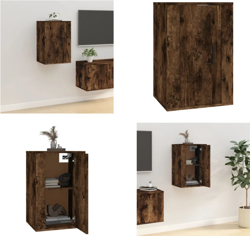 Mobile TV Sospeso Rovere Fumé 60x40x34,5 cm | Elegante Consolle Parete