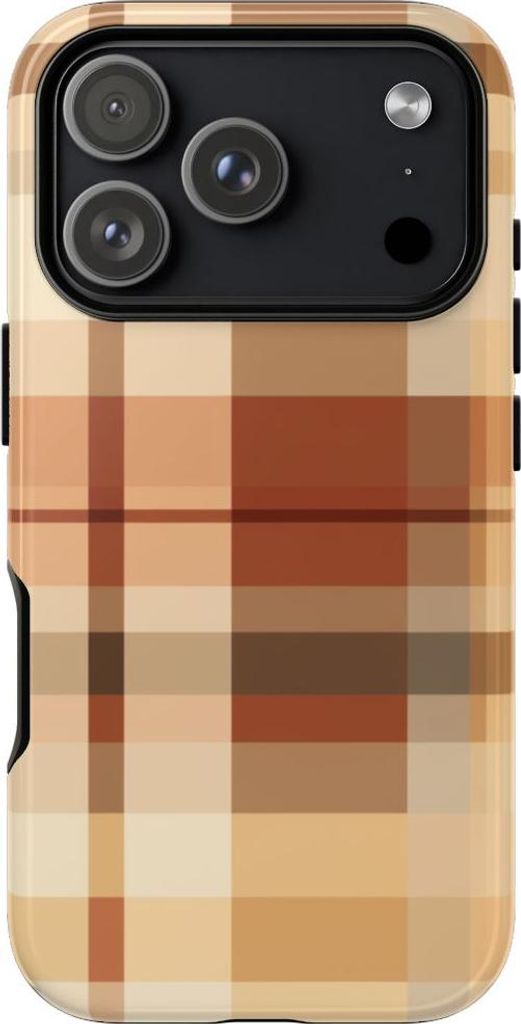 Gemütliches Karomuster in warmen Naturtönen – Hülle Kompatibel mit iPhone 17 Pro