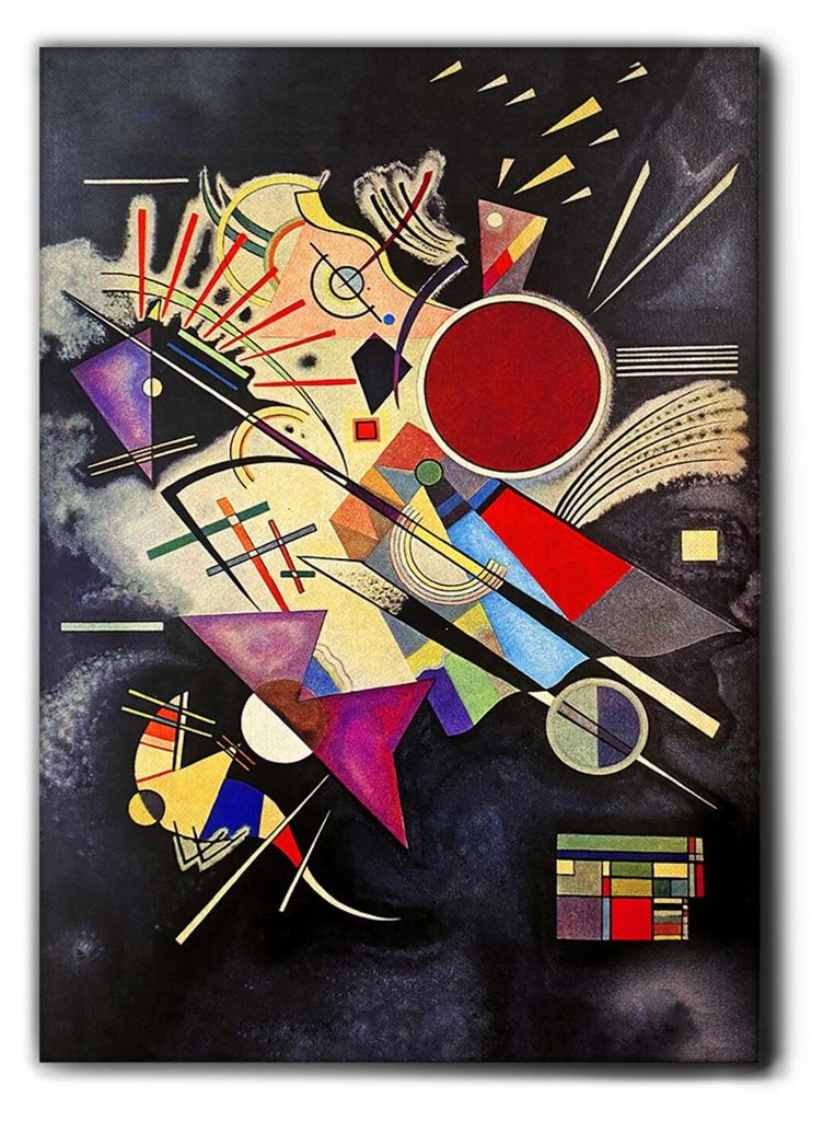 Giallobus - Schwarze Begleitung - Vassily Kandinsky - 100L x 140B cm - Bild - Premium Loom Canvas mit hoher Dicke