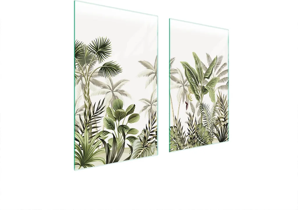 Offerta Copri Fornelli 75x52 Vetro Temperato Foglie - 2 Pezzi