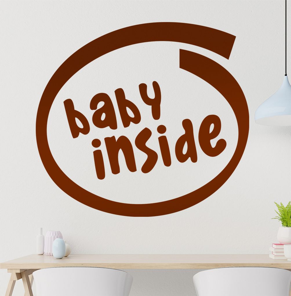Kiwistar Baby Inside Wandtattoo in 6 Größen - Wandaufkleber Wall Sticker - Dekoration, Küche, Wohnzimmer, Schlafzimmer, Badezimmer