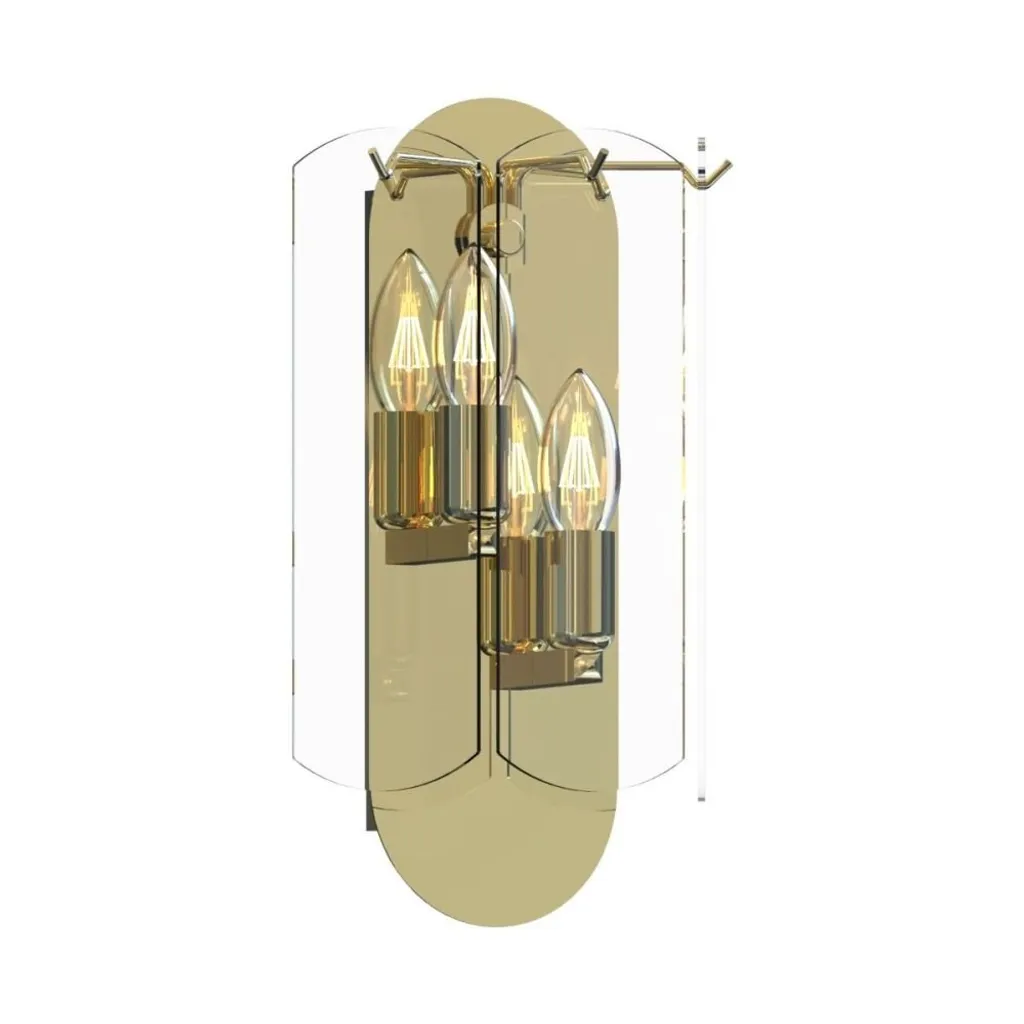 Applique murale en verre et métal doré NIRA 33cm | Éclairage double E14