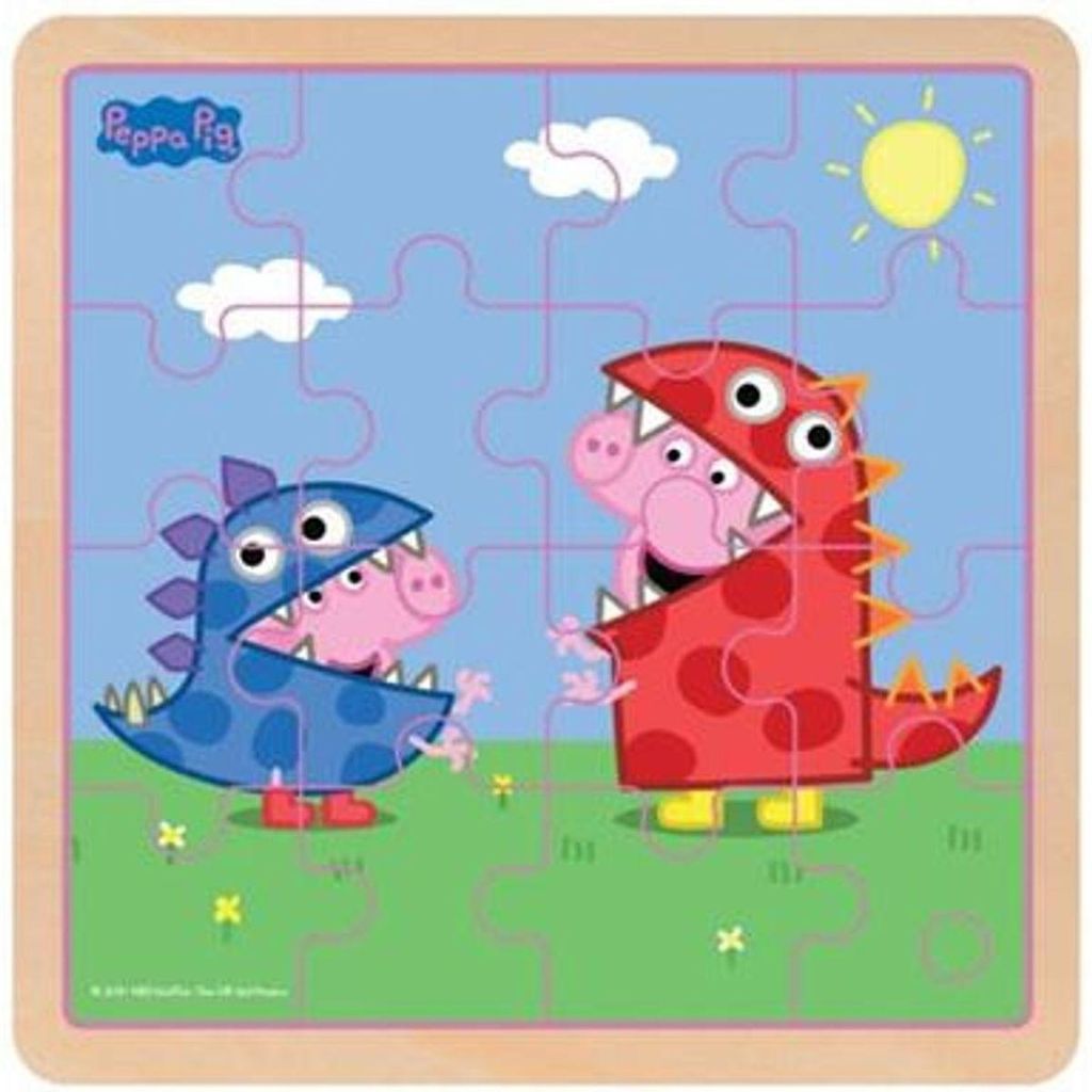 Puzzle 16 Teile Holzpuzzle Dino Dressup