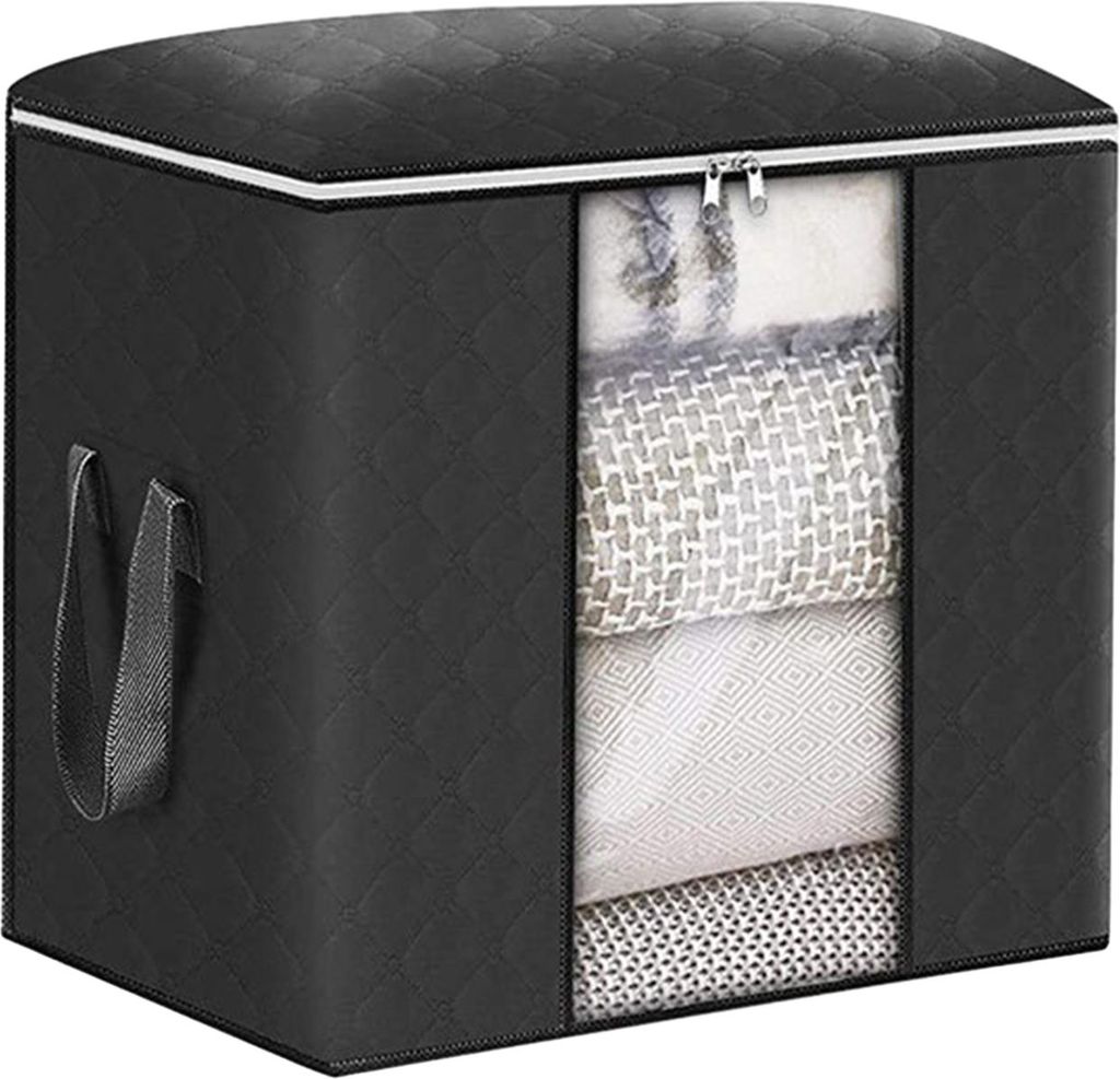 Aufbewahrungstasche mit verstärkten Griffen, Reißverschluss, große Kapazität, Aufbewahrungsbehälter für Kleidung und Decken, faltbarer Schran...