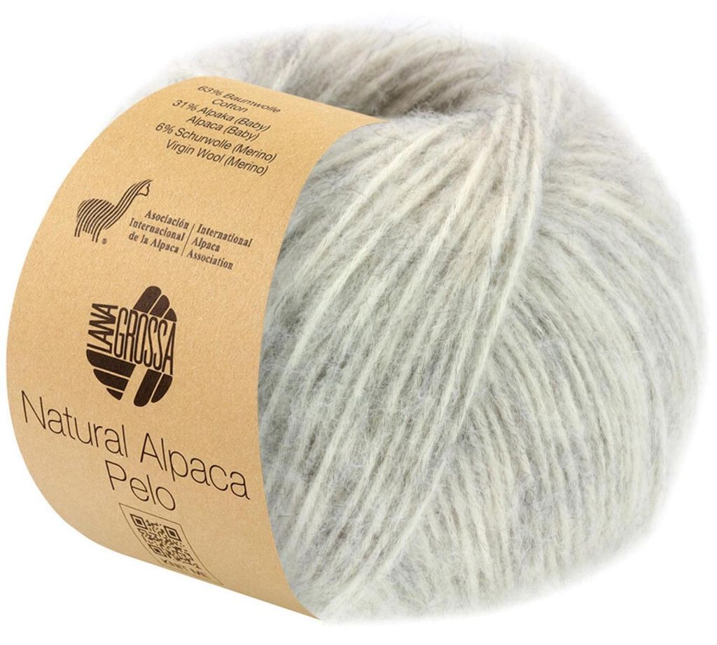 Lana Grossa - Natural Alpaca Pelo 0002 rohweiß zartgrau Produktbild 