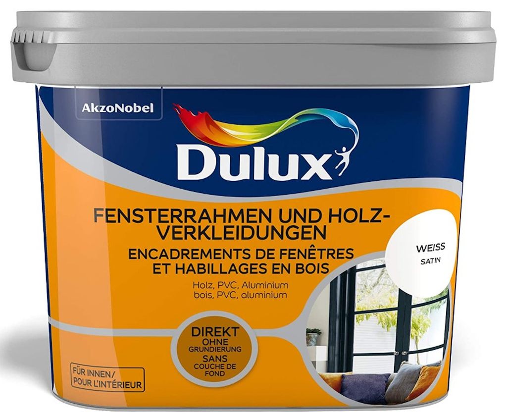 Dulux Fresh up Renovierfarbe für Fensterrahmen + Holzverkleidung Titanium 2 L