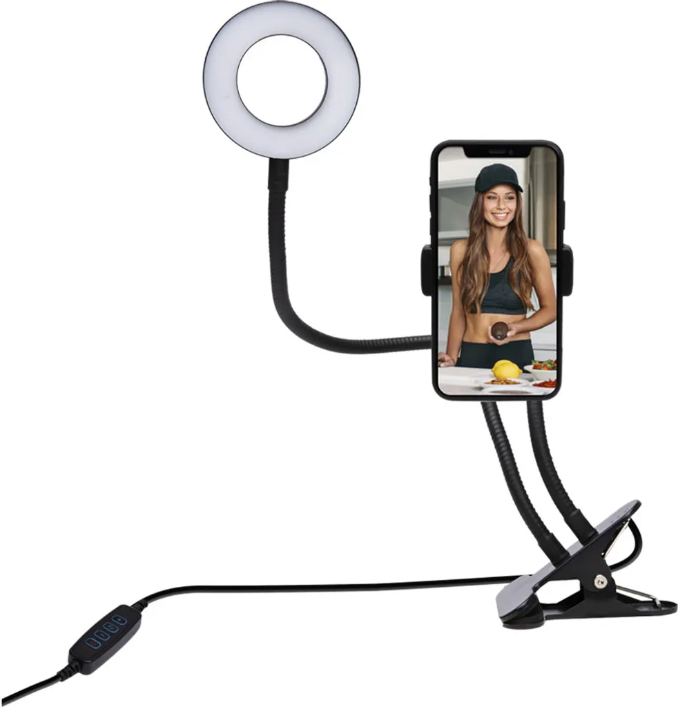 BigBen Kit Luce Anulare Bianca con Clip - Illuminazione Vlogging Pro