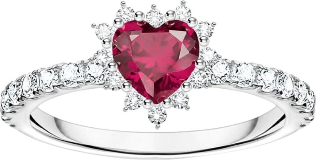 Thomas Sabo Ring Damen Romance Herz Rot Silber TR2484-013-10 Gr. 54