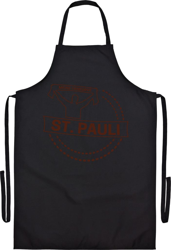 multifanshop Grillschürze - St. Pauli - Meine Fankurve, schwarz, Größe one size