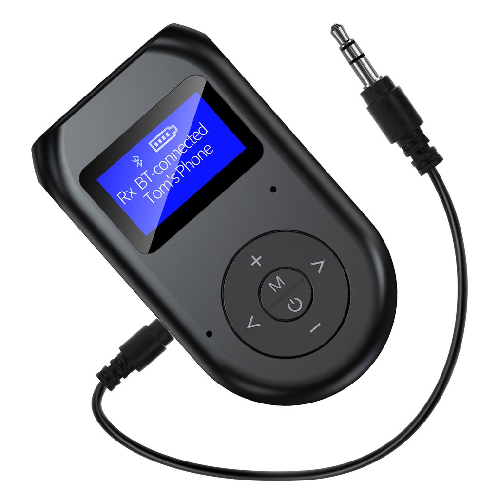 Bluetooth 5.0 Transmitter and Receiver,2 in 1 Mini Wireless Sender Empfänger mit 3,5mm für Auto/Home Stereo/Kopfhörer/Lautsprecher/PC 