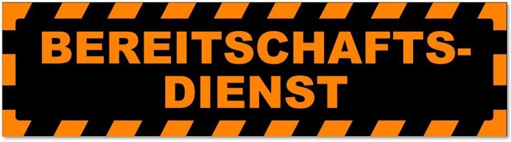 Kiwistar - Autoaufkleber - Orange - Schwarz - 45 x 12 cm - Bereitschaftsdienst gestreift - Hinweis Aufkleber Sticker für Auto, Kfz, Fahrrad, PKW, LKW