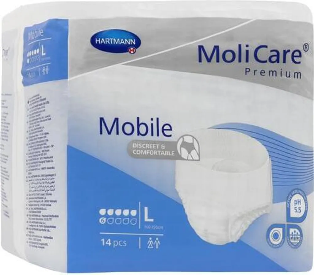 Molicare Premium Mobile 6 Gocce Misura 3 Large 14 Pezzi Hartmann Sanitaria