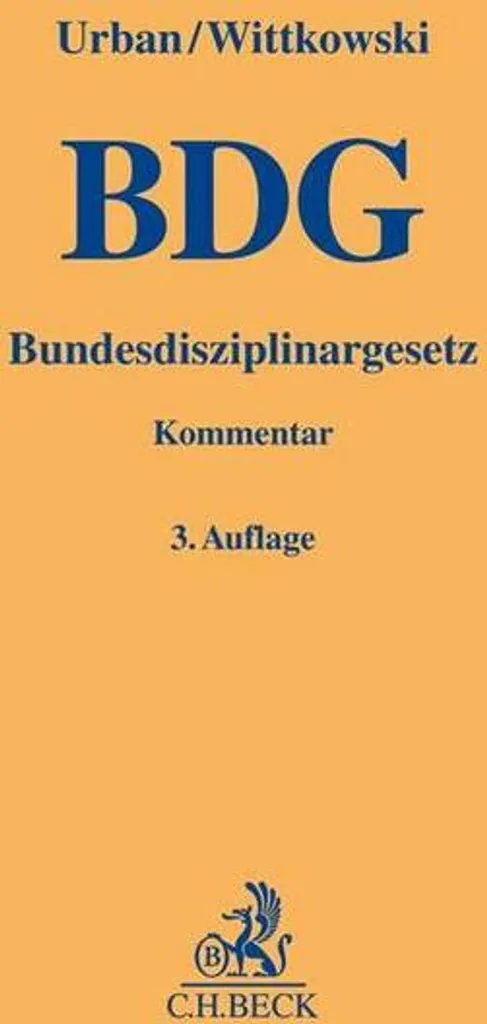Bundesdisziplinargesetz BDG version reliée avec index des articles