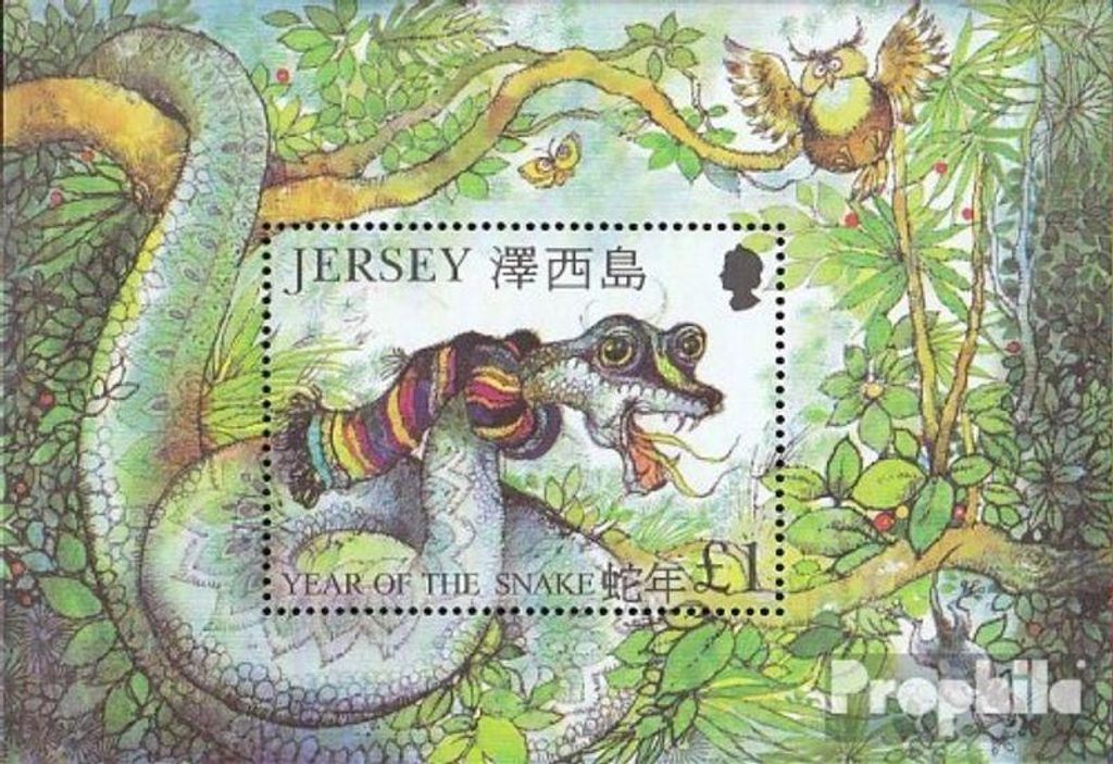 Briefmarken GB - Jersey 2001 Mi Block28 (kompl.Ausg.) gestempelt Schlange