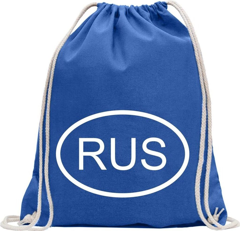 Kiwistar - Turnbeutel - royal - Russland RUS - Fun Rucksack Sport Beutel Gymsack Baumwolle mit Ziehgurt