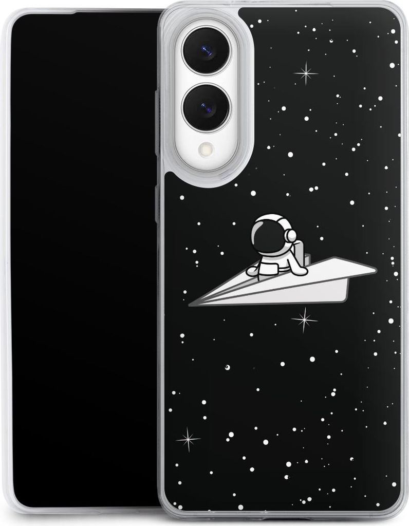 DeinDesign Slim Hülle für Samsung Galaxy S25 Edge Silikon Case Ultra Dünn Handyhülle Astronaut Comic Papier