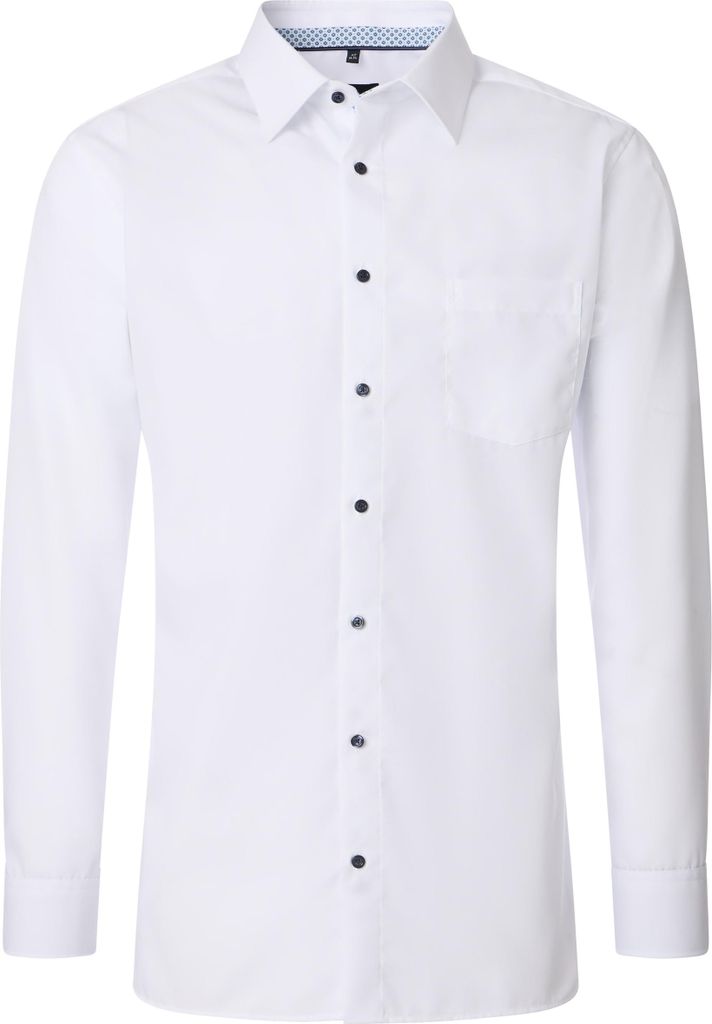 VENTI Herren Businesshemd Langarm Kent Comfort-Fit Weiß 47