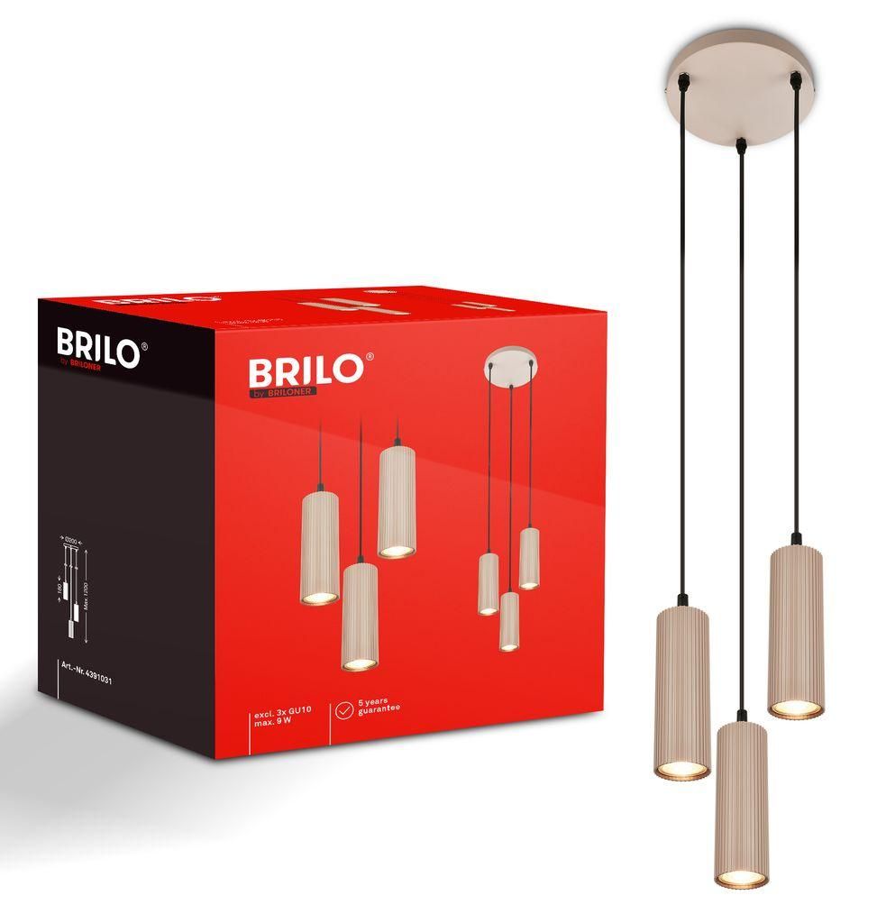 Briloner LED Pendelleuchte 3-flammig Beige GU10 Produktbild 