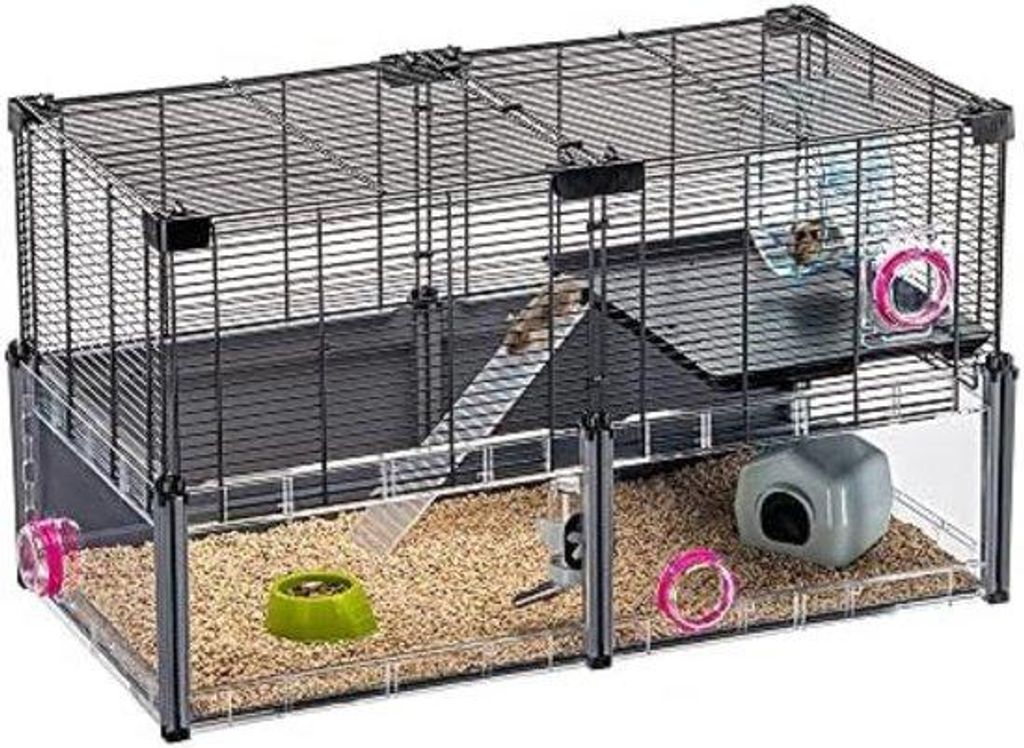 Hamster-Spielbox mit Unterkunft - Hamster-Spielhaus - Hamster-Kennel-Deckel - Hamster-Playmat mit Maß 72,5 x 37,5 x 42 cm