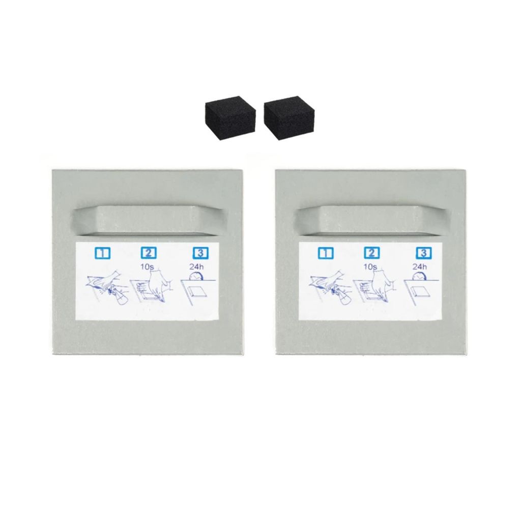 Selbstklebendes Befestigungsset Bilderhalter Haftbleche - 2x Halter 70x70mm + 2x Schaumpuffer