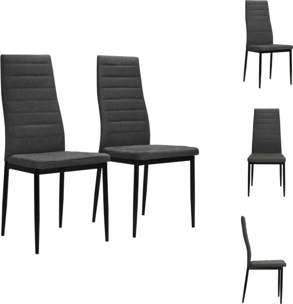 2 Sedie Cucina vidaXL Grigio Scuro - Robuste e Facili da Pulire