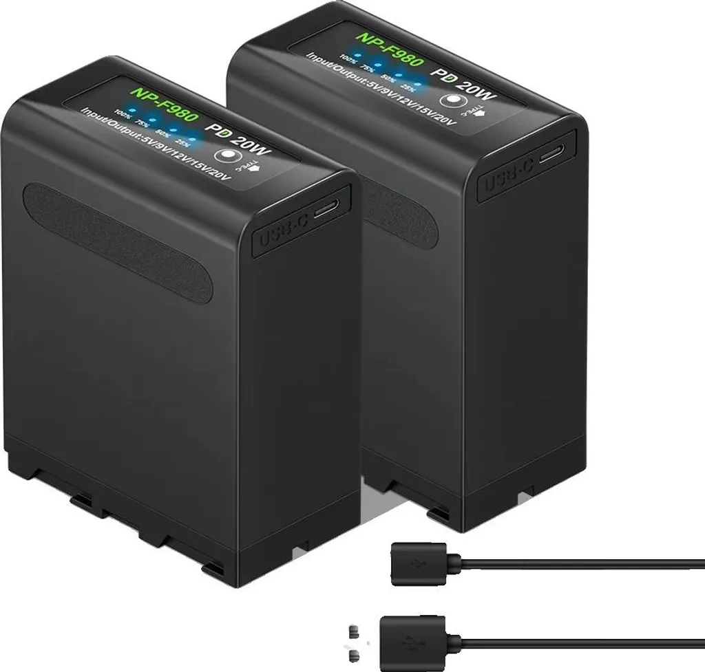 Batterie 10800 mAh recharge rapide Type-C haute performance en pack de 2
