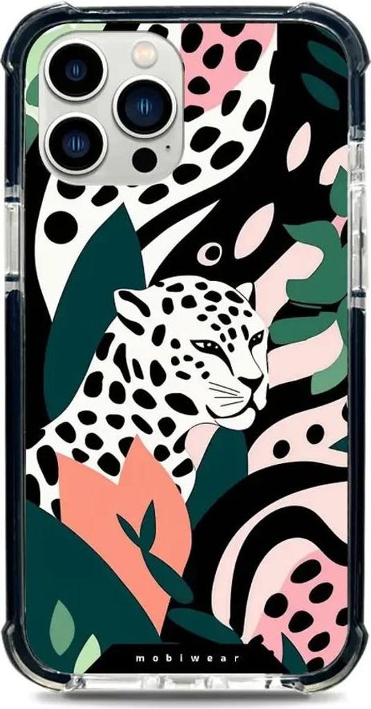 Handyhülle für iPhone 12 Pro Max mit MagSafe, Mobiwear Elite Bumper, Tropischer Gepard