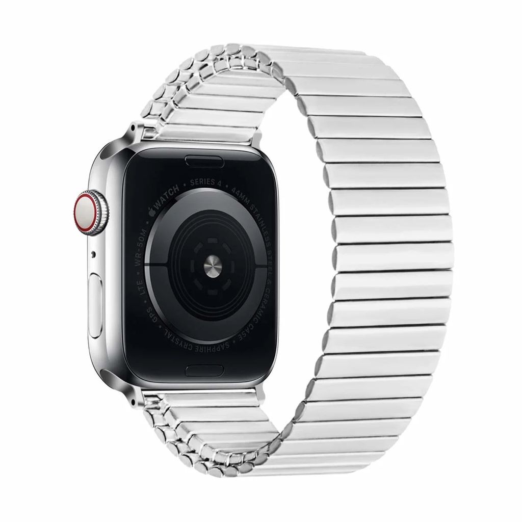 Strap-it Apple Watch 8 Stahl-Stretchband (Silber)